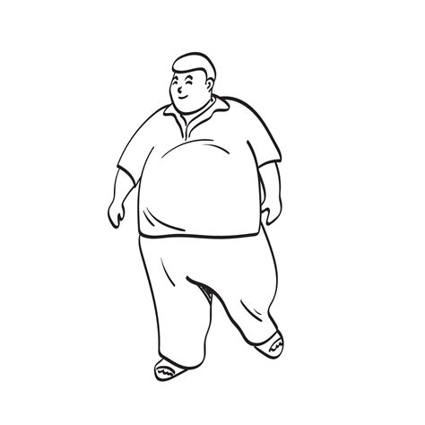 fat man drawing